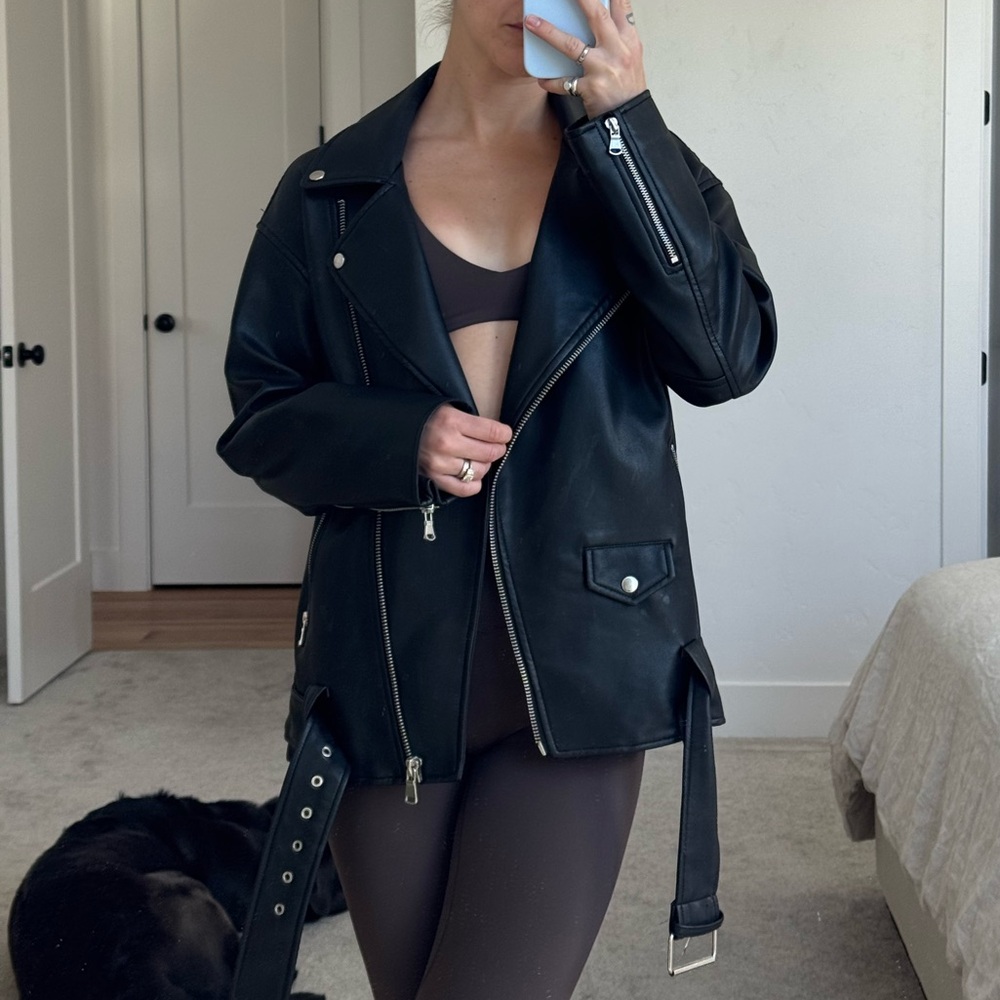 Asos Oversized Faux Leather Jacket